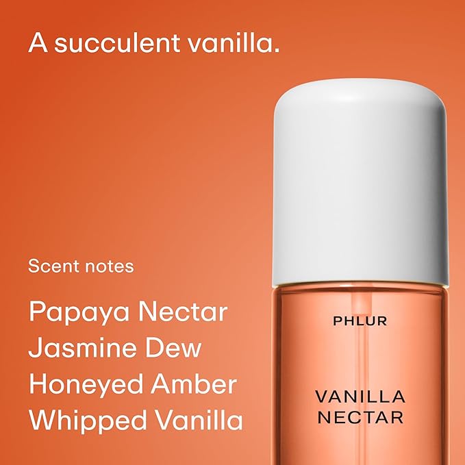 PHLUR Vanilla Peach Trio ($75 Value) - Exclusive 3pc Travel Size Body Mist Set ft. Vanilla Skin, Vanilla Nectar, Peach Skin (3 x 3 fl oz)