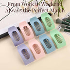 8 Pack Pastel Flat Hair Clips for Girls – Large Cute Matte No-Slip Claw Clips for Thick & Thin Hair Pink, Blue, Green, Purple, Soft Color Aesthetic Hair Accessories for Teen or Preppy Style