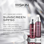111SKIN Sunscreen SPF 50, Mineral Face and Non Greasy Sunscreen for Daily Use, Broad-Spectrum UVA/UVB and Blue Light Protection, Niacinamide and Polyglutamic Acid, 50 ml