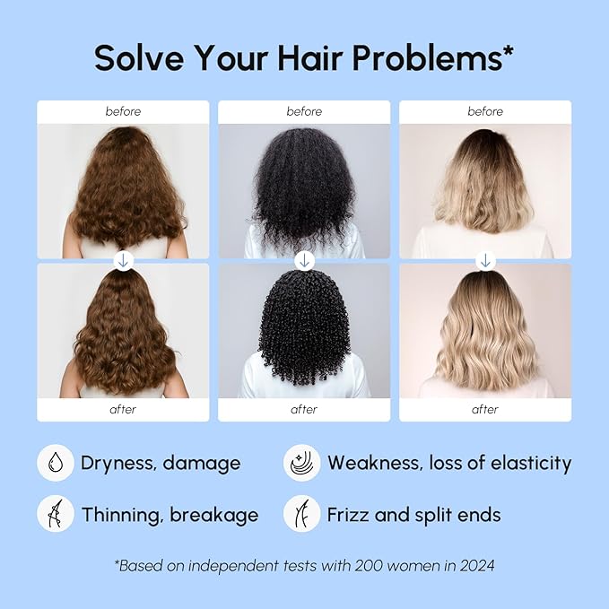 MAREE Deep Conditioning 10-In-1 Hair Mask for All Hair Types – Keratin Hair Treatment with Biotin, Natural Oils & Vitamins for Hair Care, Repair & Hydration – Tratamiento Mascarilla Para Cabello