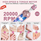 2 Pack 9-in-1 Cordless Nail Drill Nail Care with 100 Bits, 5 Speeds, Home & Salon Ready,Pink