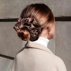 CEELGON Dark Brown Big Satin Scrunchie6.5 Inches Jumbo Scrunchies Silky Hair Ties Oversized Ponytail Holderfor Thick Curly Hair Extra Large Hair Accessories for Women (Espresso)