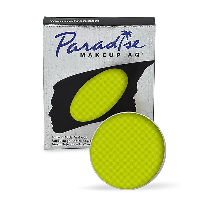 Mehron Makeup Paradise Makeup AQ Refill Size | Stage & Screen Performance, Face & Body Painting, Beauty, Cosplay, and Halloween | Water Activated Face Paint, Body Paint .25 oz (7 ml) (Lime)