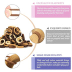 Brown Cotton Hair Ties - 100PCS Seamless Thick Elastic Ponytail Holders, No Crease, No Damage for Women, Kids, and Babies