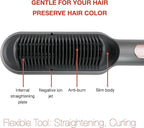 SWIE Straightening Brush Styler. Quicker, Easier and More Convenient Straightener for Smooth, Shiny and Frizz-Free Hair. Versatility in Styling - Straight, Soft Curl or Waves. for All Hair Types