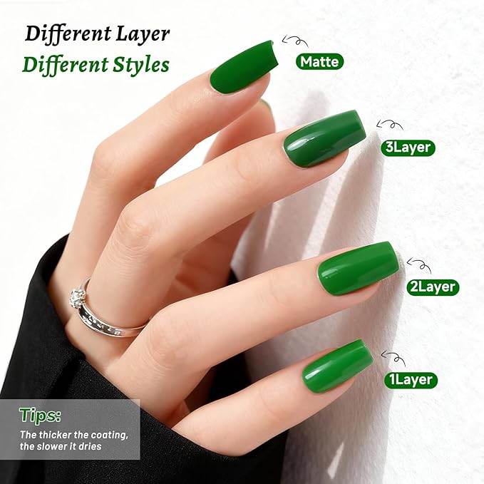 18ml Dark Green Nail Polish Large Volume Quick Dry Nail Polish, Long Lasting Shine, Fingernail Toenail Nail Art DIY Home Travel Nail Art Gift