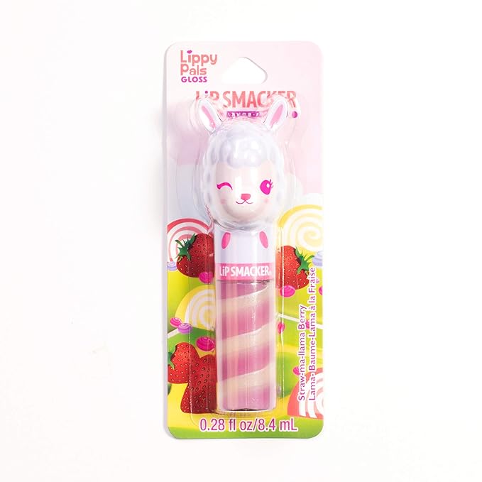 Lip Smacker Lippy Pals Swirls Llama, Flavored Moisturizing & Smoothing Soft Shine Lip Balm, Hydrating & Protecting Fun Tasty Glossy Finish, Cruelty-Free & Vegan - Straw-Ma-Llama Berry (Pack of 2)