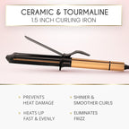 ELLA BELLA® Curling Iron 1.5" • Professional Hair Curler • 1.5 inch Curling Iron • Ceramic Curling Irons • Transform Your Look in Seconds • Suitable for All Hair Types • Say Goodbye to Heat Damage