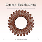 Kitsch Spiral Hair Ties for Women – Hair Ties No Damage, Ponytail Holders for Thick and Thin Hair – Creaseless and Dent-Free Coil, Phone Cord Style | Ideal Gifts for Women - 8pc Set, Brunette