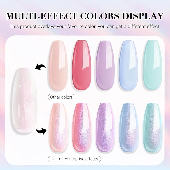 AZUREBEAUTY Shine Glitter Nail Polish Quick Dry Vegan Nail Polish Natural Shine Nail Lacquer Salon-Quality for Women Girl Gift Set 1Pcs 0.34 fl oz