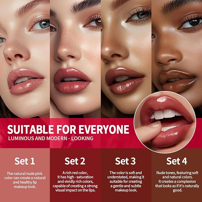 BestLand 3PCS Lip Liner and Lipstick Combo Set - Matte Lip Liner Pencil, Velvet Matte Lipstick & Hydrating Collagen Lip Gloss - Long-Lasting, Smudge-Proof, Nude Brown Lip Makeup Kit (#4 Nude Brown)