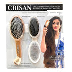 CRISAN Everlasting Hair Brush, Hand Carved Oak Wood and Resin Handle, 3 Interchangeable Bristles - Mixed, Boar, and Nylon (Eternal White)