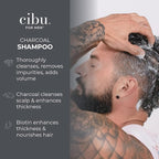 CIBU for Men Charcoal Shampoo - 12oz Deep Clean Shampoo for Healthier Hair & Scalp - Removes Dirt and Oil, Boosts Volume, Enhances Thickness, and Revitalizes Scalp