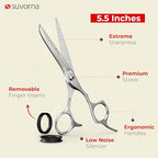 Suvorna 5.5″ Professional Hair Cutting Scissors - Razor Edge Barber Scissors for Hair Cutting - 5.5" Japanese Steel Hair Cutting Shears for Professionals and Homeuse - Hair Shears for Women & Men