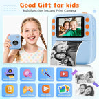 Instant Print Camera for Kids, Christmas Birthday Gifts for Girls Boys, 1080P Instant Digital Print Cameras for Toddler,Portable Toy for 4 5 6 7 8 9 10 Year Old Girl with 32GB SD Card，Light Blue