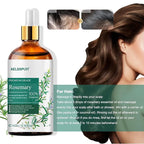 Rosemary Essential Oil for Hair Growth & Scalp Care - 3.38 Fl Oz (100ml) 100% Pure Organic Cold Pressed Oil in Glass Bottle - Aromatherapy Diffuser, Skin & Nail Treatment(Large, Rosemary)