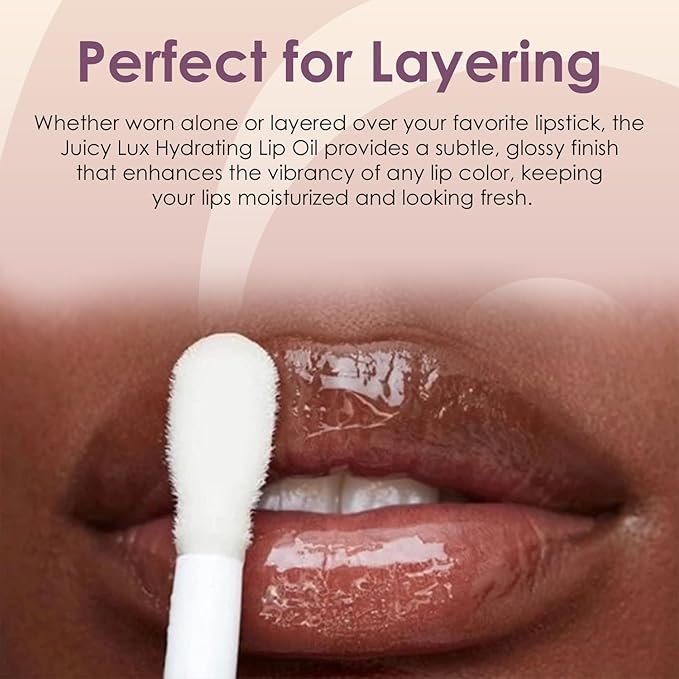 BEAUTY SPF 30 Juicy Lux Hydrating Lip Oil, Deeply Nourishing with Hyaluronic Acid, Coconut Oil, Argan Oil, Shea Butter and Vitamin E, Non-Sticky, SPF Protection Lip Care (Fruity Bliss)