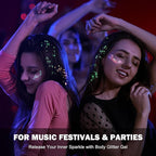 12 Colors Glow in The Dark Makeup UV Black Light Glitter Gel for Body Face Hair Eyeshadow for Raves Festivals Carnival Party