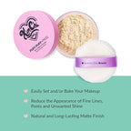 Kimchi Chic Beauty Puff Puff Pass Set and Bake Setting Powder for Makeup, Extra Fluffy Loose Face Powder Poof, Soft Natural Face Makeup for Uneven Skin Tone, 02 Banana