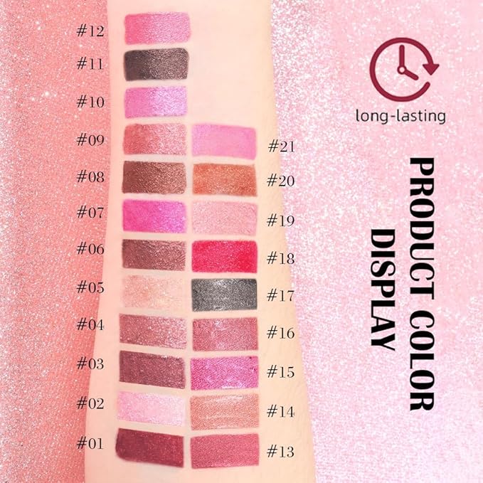 Kaely 2-in-1 Dark Borwn Metallic Lipstick and Lip Liner, Shimmer Liquid Metallic Lipsticks for Women, Glitter Lip Gloss Stain Long Lasting Waterproof Smudge Proof 24 Hour, Vegan Makeup, 11