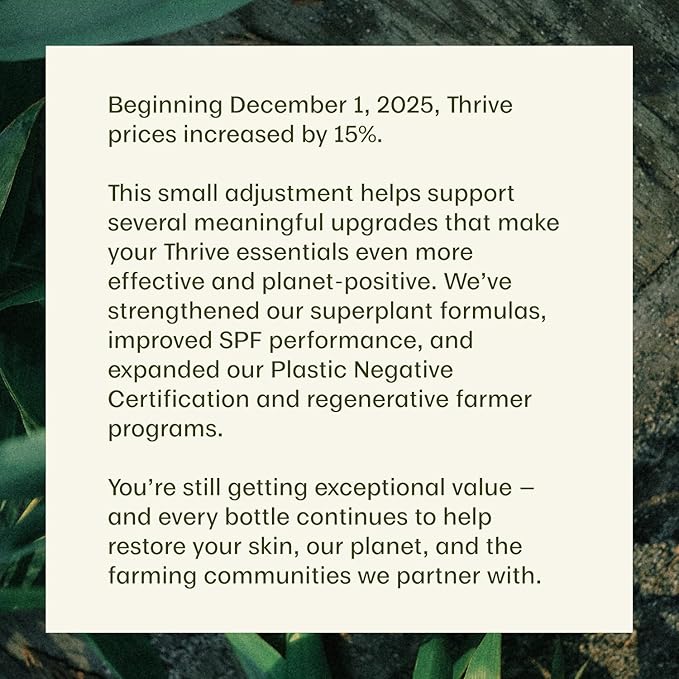 Thrive Natural Care Reef Safe Sunscreen SPF50 - Hawaii 104 Reef Act Compliant - Mineral Sunscreen Non-Nano Zinc Oxide - Vegan, (5.8 Oz (Pack of 2))