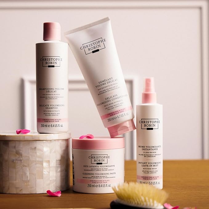 Christophe Robin Delicate Volumizing Shampoo With Rose Extracts for Thin, Fine, and Flat Hair 8.4 fl. oz