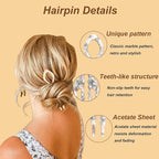 4 Pcs French Hair Pin Color Mixing French Hair Pins for Women French U Shaped Prestiges Hairpin for Thin Thick Hair Women Vintage Hairstyle Accessories