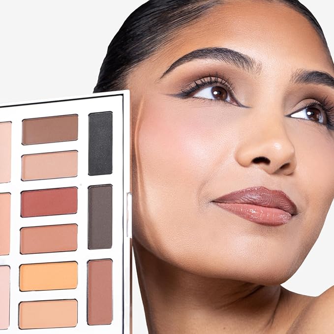 OFIR Shimmer 12-Shade Eyeshadow Palette | Buildable Pigment Adds Depth | Talc Free Eye Shadow Palette Makeup | Lightweight Powder Enhances Radiant Looks (Dune Matte)