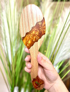 CRISAN Everlasting Hair Brush, Hand Carved Oak Wood and Resin Handle, 3 Interchangeable Bristles - Mixed, Boar, and Nylon (Citrine)