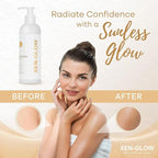 Dark Self Tanning Lotion for Face & Body - Hydrating Sunless Tanner for a Natural, Streak-Free Olive with Vitamin E, C & Aloe - Fast-Drying Dark Self Tanner for Sensitive, Fair & Pale Skin - 8 fl oz