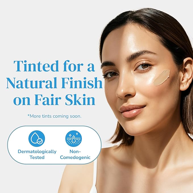 Mineral Face Sunscreen SPF 50, Tinted Aussie Zinc Oxide Sunblock with Hydrating Hyaluronic Acid, Reef Safe, Natural, Vegan, Australian Made, Great for Sensative Skin, Unscented, 100g 3.4oz