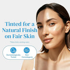 Mineral Face Sunscreen SPF 50, Tinted Aussie Zinc Oxide Sunblock with Hydrating Hyaluronic Acid, Reef Safe, Natural, Vegan, Australian Made, Great for Sensative Skin, Unscented, 100g 3.4oz