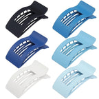 French Flat Hair Clips for Women 6pcs Hair Claw Clips for Thick or Thin Hair Matte Claw Clips for Girls Barrettes Non-Slip Strong Hold Hair Accessories for Women (Blue)