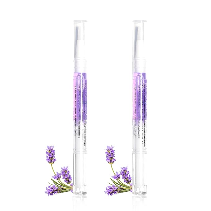 2Pcs Nail Cuticle Oils Nutrition Oil Pen Nourishment Pens 2 Smell Cuticle Revitalizer for Agnail Nourish Skin Nails Care (Lavender & Lavender)