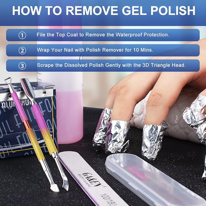 2PCS Metal Pink-Yellow Gradient Cuticle Pusher and Cutter Remover Salon Quality Stainless Steel Gel Nail Polish Peeler Scraper Durable Manicure and Pedicure Cleaner Tool For Fingernail and Toenail