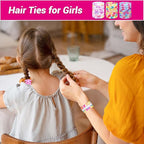 Anezus 54Pcs Hair Ties for Girls and Women, Nylon No Damage Elastics Hair Bands Ponytail Holders, Soft Hair Ties Hair Accessories for Thick Straight Curly Hair, Multi-colored A