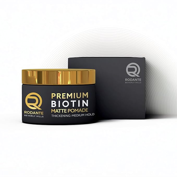 Biotin Matte Cream Texture Paste Clay Pomade, Premium Thickening Cream Medium Hold & Anti Hair Loss and Hair Growth Support for Thinning Hair for Men 85 g / 3 oz