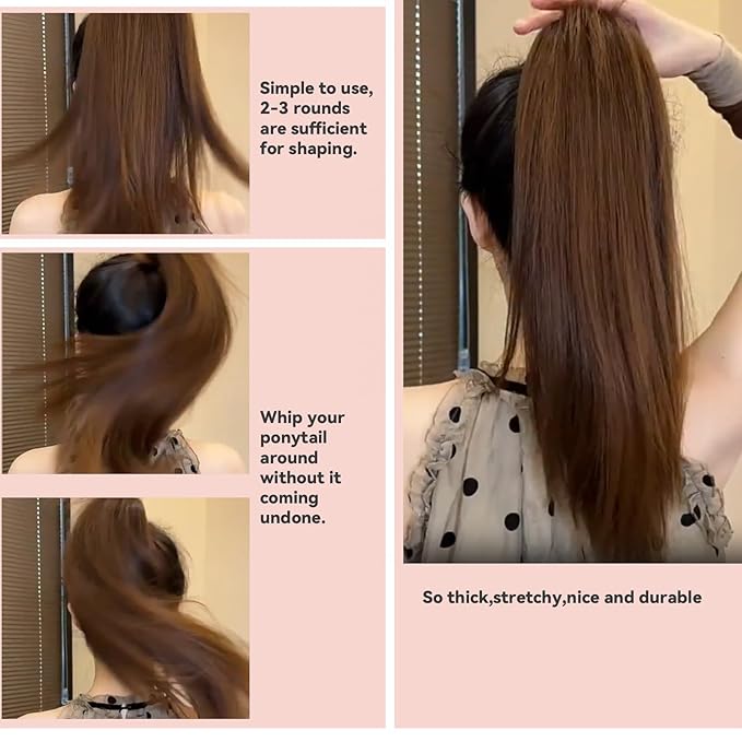 Hair Scrunchies For Women's Hair Black Seamless Hair Ties No Damage Ponytail Holders With All Day Hold Thick & Curly & Heavy Fine Hair Accessories Strong Elasticity No Snag Dents Breakage