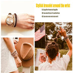 AXEN 8PCS Elastic Hair Tie for Women Girls, Cotton Bands Soft Woven Ponytail Holders for Thick Hair and Curly Hair, Brown