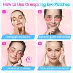Eye Masks (8 Pairs) - Travel Essentials - Under Eye Patches for Dark Circles, Puffiness, Fine Lines with Collagen, Revitalises and Refreshes Your Skin, Bridesmaid Gifts for Her