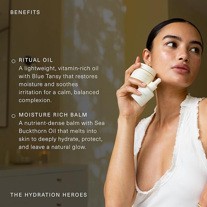 Oak Essentials Hydration Heroes Set | 2-Piece Moisturizing Kit with Blue Tansy Ritual Oil & Sea Buckthorn Moisture Rich Balm