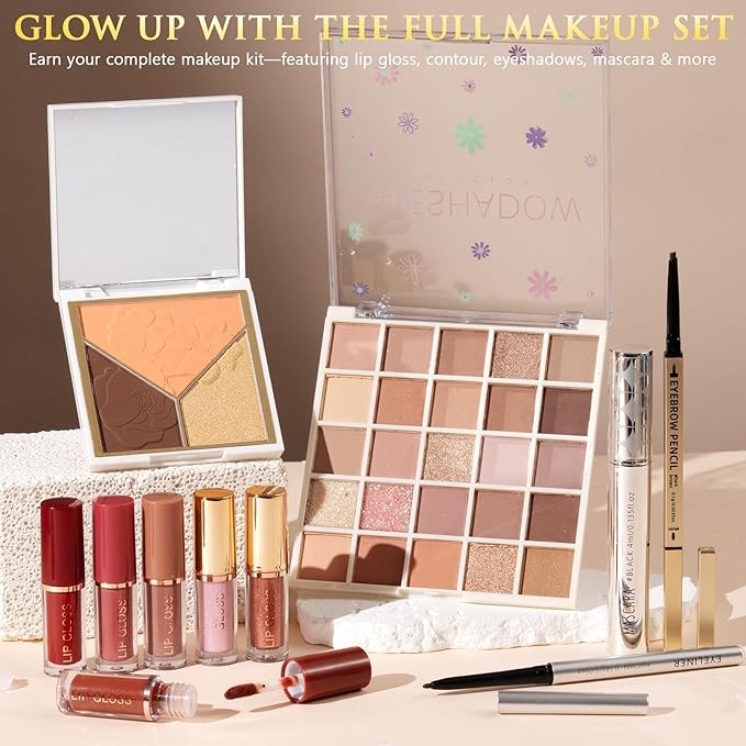 Teen Girl Gifts Trendy Stuff, 10 Positive Affirmation Cards & Empowering Challenges to Unlock 10 Wrapped Makeup Gift Set Motivational Birthday Christmas Gift Stocking Stuffers for Tween & Teenage Girl