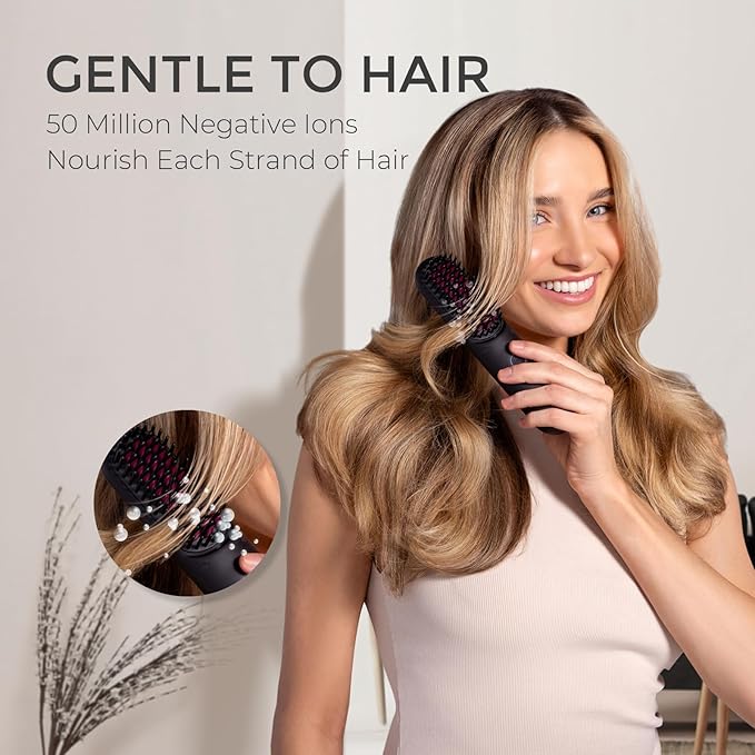 TYMO Porta Cordless Hair Straightener Brush, Portable Mini Straightening Brush for Travel, Negative Ion Hot Comb Hair Straightener for Women, Lightweight to Carry Out, USB Rechargeable, Black