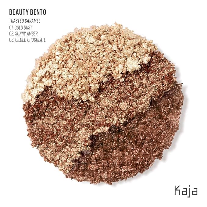 Kaja Eye Bento Collection - Bouncy Eyeshadow Trio | Gilded Bronze Tones, Travel Size, 03 Toasted Caramel, 2019 Allure Best of Beauty Award, 0.03 Oz