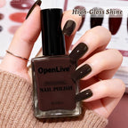 18ml Brown Nail Polish Large Volume Quick Drying Nail Polish, Fast Drying and Long Lasting Color Nail Art DIY Home Manicure Gift for Women