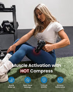 RENPHO Massage Gun Deep Tissue with Charging Stand, Valentine's Day Gifts, Back Massager with Heat and Cold Head, Percussion Body Muscle Masajeador for Athletes Pain Relief, Active Thermacool Deluxe