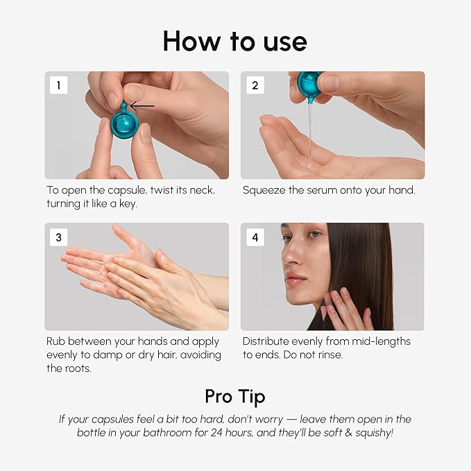 MAREE Hair Oil for Frizzy - Hair Vitamins Keratin Styling Capsules 2 PACK with Jojoba & Argan Oil - Anti Frizz Serum for Women - Frizzy, Damaged, Dry & Curly - Sérum Gotas & Aceite Para el Cabello