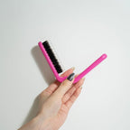 Uffy MiniPop Travel Hair Brush – Mini Folding Boar Bristles for Women, Men & Kids | Kid-Friendly Portable Purse Brush for Wet & Dry Hair, Curly or Straight | Pocket-Size Detangler – Hot Pink