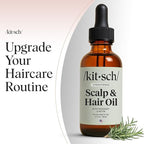 Kitsch Rosemary Oil for Hair Growth – Pre-Wash Hair Oil with Castor, Biotin, Jojoba – Hair Care, Adds Shine, Strengthens Roots, Scalp Treatment | Ideal Gifts for Women – Lavender Scent, 60mL