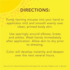 Jergens Natural Glow Instant Sun Body Mousse, Self Tanner for Deep Bronze Tan, Sunless Tanning Body Bronzer for Natural Looking Color Instantly, 6 Oz, Pack of 2